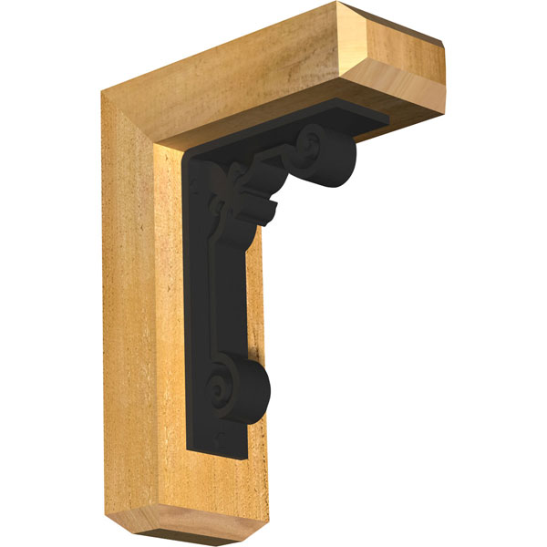 Ekena Millwork - BKTIFL04 - Fleur De Lis Craftsman Ironcrest Rustic Timber Wood Bracket