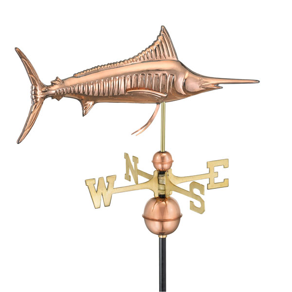Good Directions - GD969P - Marlin Weathervane - Pure Copper