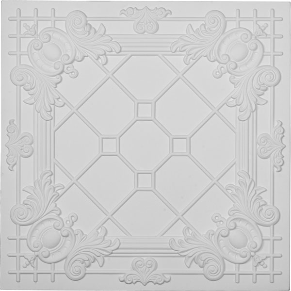 Ekena Millwork - CT24X24HI - 24"W x 24"H x 3/4"P Hillsborough Ceiling Tile