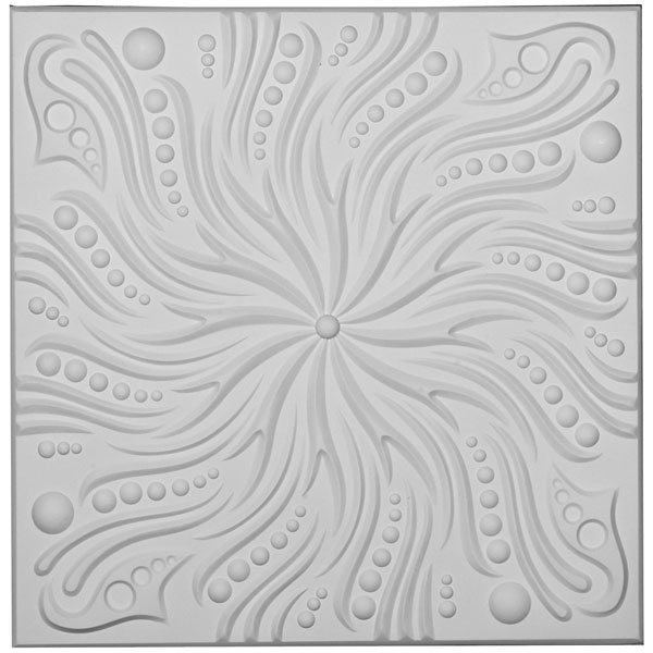 Ekena Millwork - CT24X24SW - 24"W x 24"H x 5/8"P Swirl Ceiling Tile