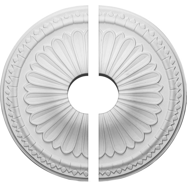Ekena Millwork - CM14AX2-03500 - 15"OD x 3 1/2"ID x 1 3/4"P Alexa Ceiling Medallion, Two Piece (Fits Canopies up to 3 1/2")