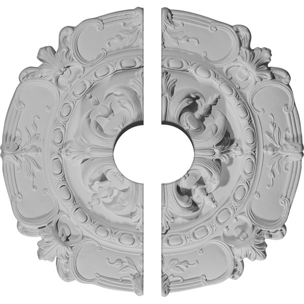 Ekena Millwork - CM16SO2-03500 - 16 1/2"OD x 3 1/2"ID x 2 3/8"P Southampton Ceiling Medallion, Two Piece (Fits Canopies up to 3 1/2")