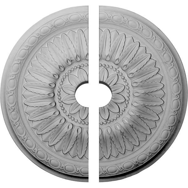 Ekena Millwork - CM24TE2-03500 - 24"OD x 3 1/2"ID x 1 5/8"P Temple Ceiling Medallion, Two Piece (Fits Canopies up to 9 1/4")
