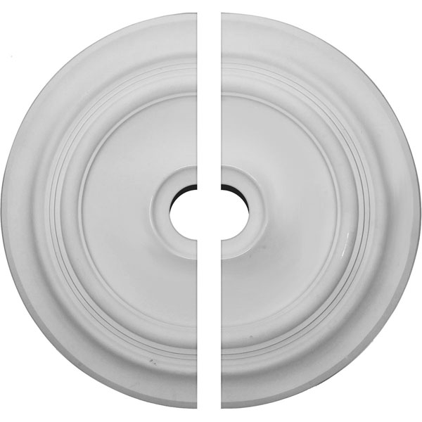 Ekena Millwork - CM24TR2-03500 - 24 3/8"OD x 3 1/2"ID x 1 1/2"P Traditional Ceiling Medallion, Two Piece (Fits Canopies up to 5 1/2")