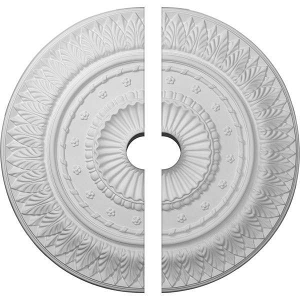 Ekena Millwork - CM26CS2-03500 - 26 5/8"OD x 3 1/2"ID x 2 1/4"P Christopher Ceiling Medallion, Two Piece (Fits Canopies up to 3 1/2")