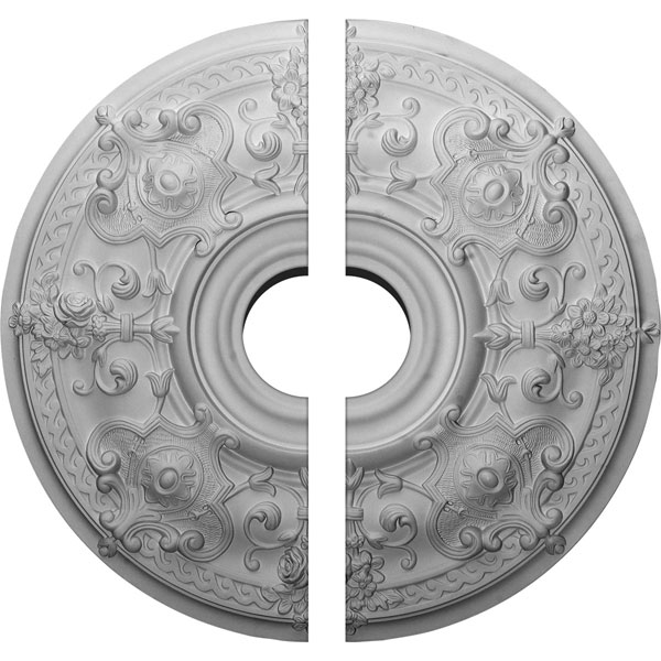 Ekena Millwork - CM28OS2-06000 - 28 1/8"OD x 6"ID x 1 3/4"P Oslo Ceiling Medallion, Two Piece (Fits Canopies up to 10 1/2")