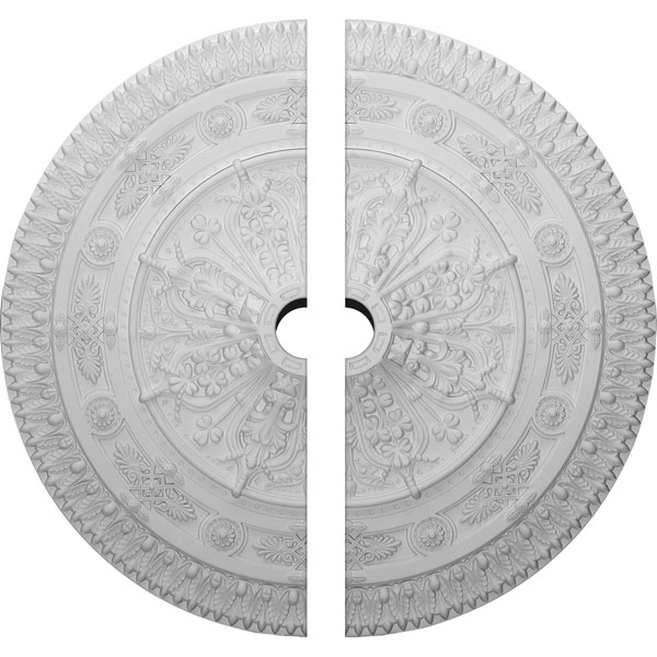 Ekena Millwork - CM37NA2-05000 - 37 1/2"OD x 5"ID x 3 3/8"P Naple Ceiling Medallion, Two Piece (Fits Canopies up to 3 1/2")