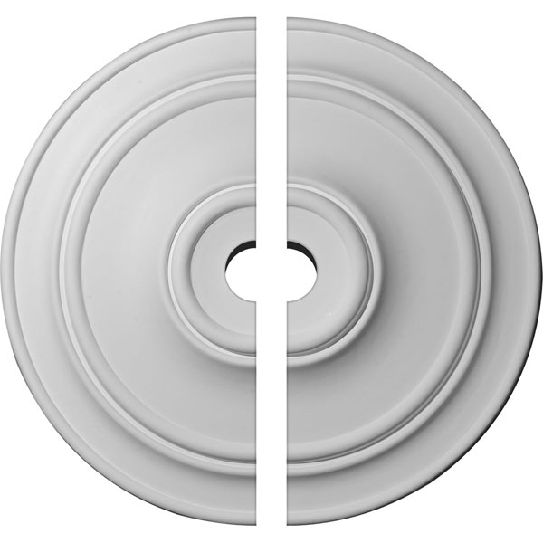 Ekena Millwork - CM40CL2-05000 - 40 1/4"OD x 5"ID x 3 1/8"P Small Classic Ceiling Medallion, Two Piece (Fits Canopies up to 10")