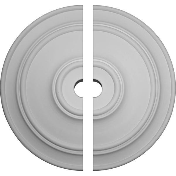 Ekena Millwork - CM54TCL2-06000 - 54"OD x 6"ID x 4 7/8"P Large Classic Ceiling Medallion, Two Piece (Fits Canopies up to 13 1/2")