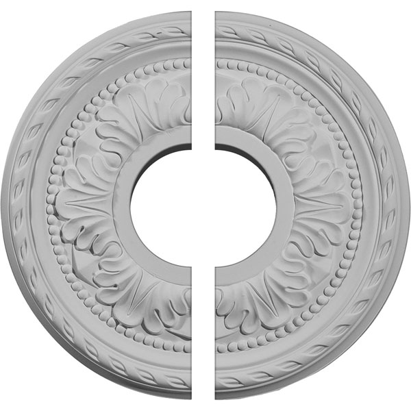 Ekena Millwork - CM11PM2 - 11 3/8"OD x 3 5/8"ID x 7/8"P Palmetto Ceiling Medallion, Two Piece (Fits Canopies up to 4 1/2")