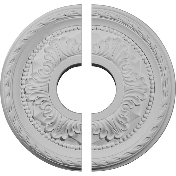 Ekena Millwork - CM12PM2 - 12 1/8"OD x 3 1/2"ID x 1"P Palmetto Ceiling Medallion, Two Piece (Fits Canopies up to 4 7/8")