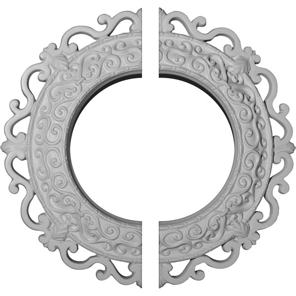 Ekena Millwork - CM13OR2 - 13 1/4"OD x 6 5/8"ID x 1 1/8"P Orrington Ceiling Medallion, Two Piece (Fits Canopies up to 6 5/8")