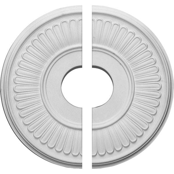 Ekena Millwork - CM15BE2 - 15 3/4"OD x 3 7/8"ID x 3/4"P Berkshire Ceiling Medallion, Two Piece (Fits Canopies up to 7")