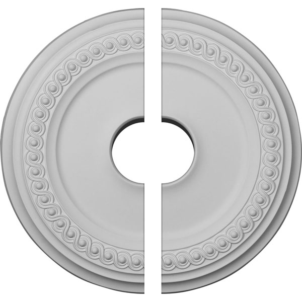 Ekena Millwork - CM19CL2 - 18 5/8"OD 4"ID x 1 1/8"P Classic Ceiling Medallion, Two Piece (Fits Canopies up to 12 3/4")