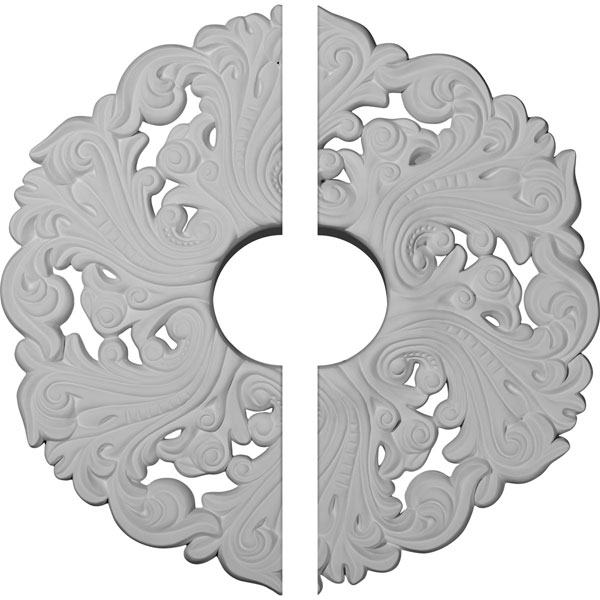 Ekena Millwork - CM19OR2 - 19 5/8"OD x 4 3/4"ID x 1 3/4"P Orrington Ceiling Medallion, Two Piece (Fits Canopies up to 4 3/4")