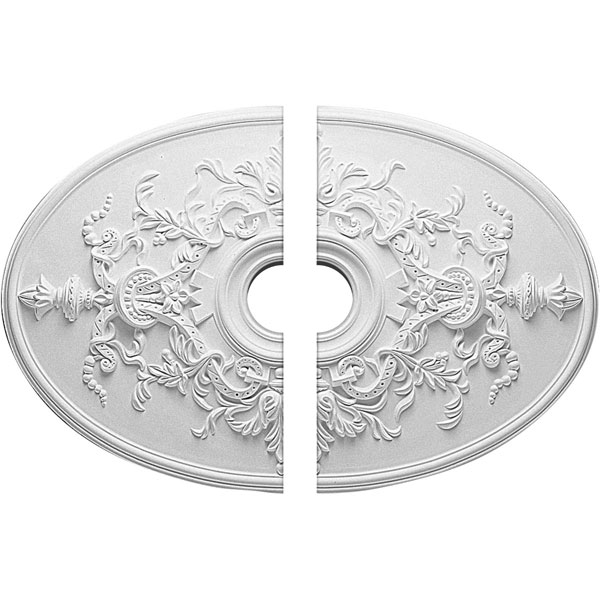 Ekena Millwork - CM21X30AL2 - 30 3/4"W x 21 1/4"H x 3 7/8"ID x 1 5/8"P Alexa Ceiling Medallion, Two Piece (Fits Canopies up to 5 5/8")