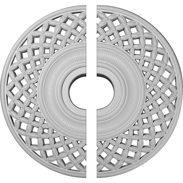 Ekena Millwork - CM22RB2 - 22 1/4"OD x 4 3/4"ID x 1 1/4"P Robin Ceiling Medallion, Two Piece (Fits Canopies up to 6 1/4")