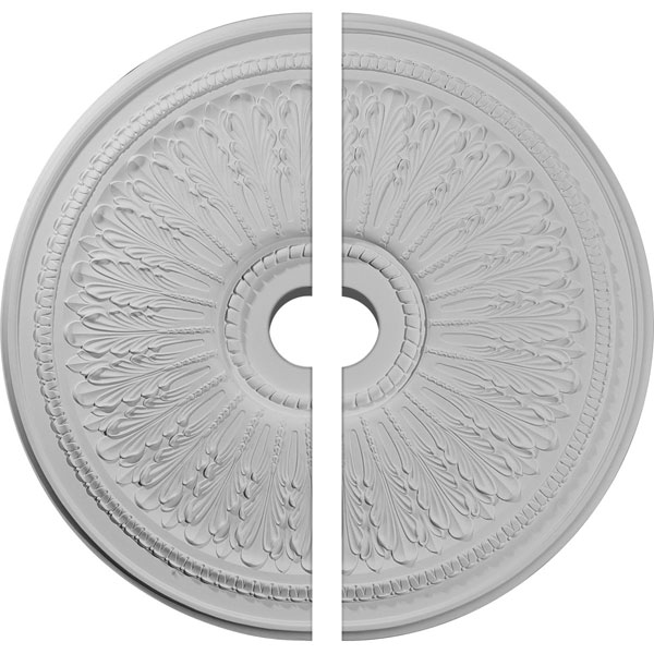 Ekena Millwork - CM29OA2 - 29 1/8"OD x 3 5/8"ID x 1"P Oakleaf Ceiling Medallion, Two Piece (Fits Canopies up to 6 1/4")