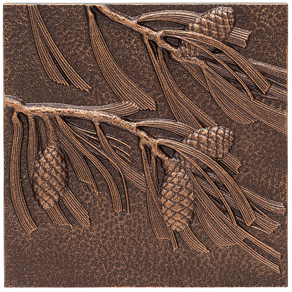 Whitehall Products LLC - WH10245 - 8"L x 8"W x 1"H Pinecone Wall Decor, Antique Copper