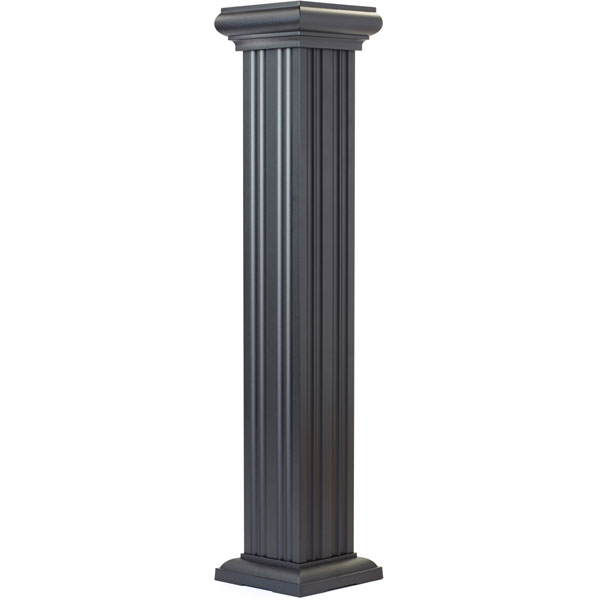 AFCO, Industries - NWLFIR - Aluminum AFCO-Rail Fluted Newel Post w/ Imperial Cap and AFCO-Rail Base