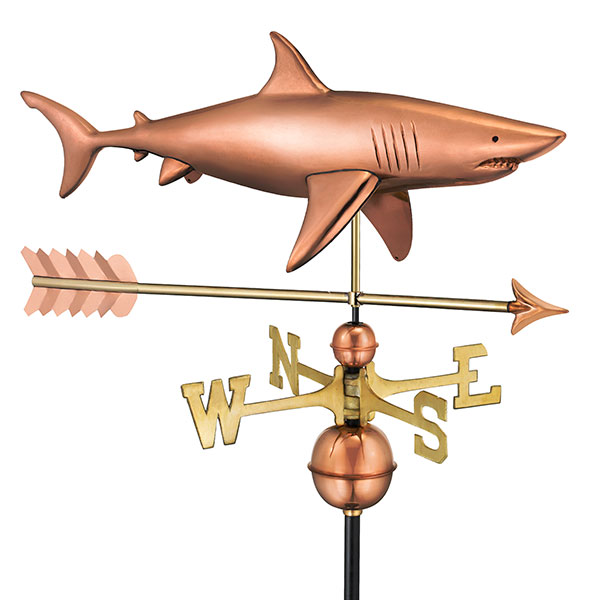 Good Directions - GD965PA - Shark with Arrow Weathervane - Pure Copper