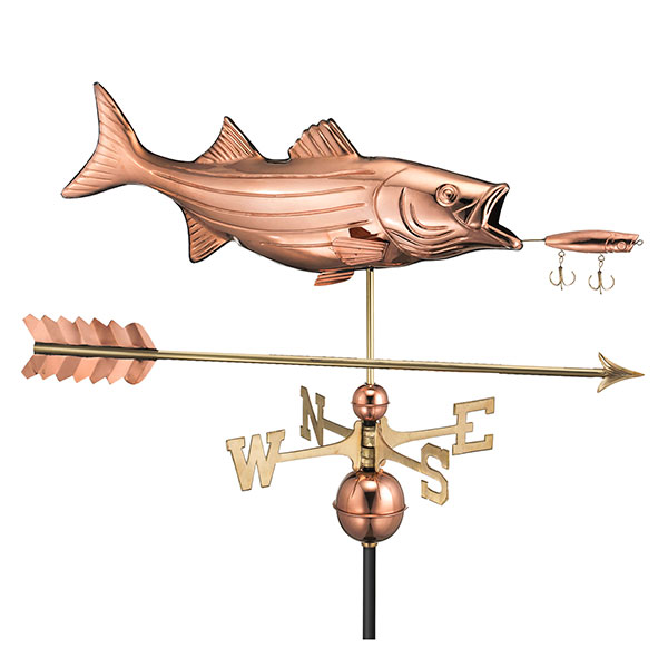 Good Directions - GD9602PA - Bass with Arrow Weathervane - Pure Copper