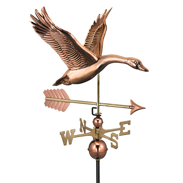 Good Directions - GD9663PA - Feathered Goose with Arrow Weathervane - Pure Copper