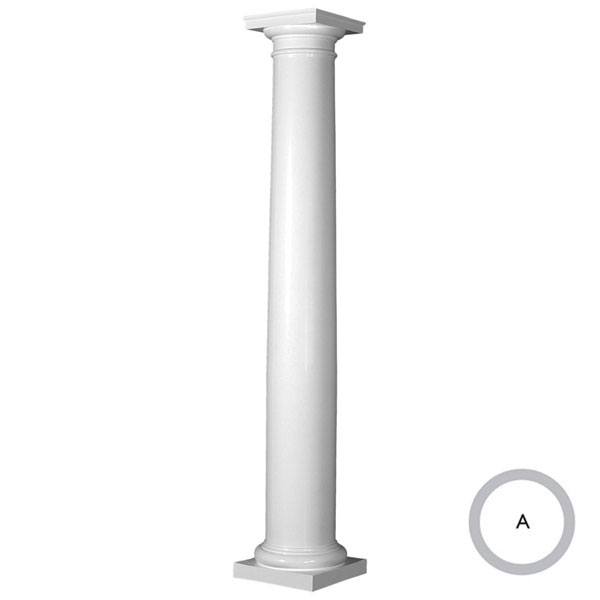 CW Ohio Inc. - ESATPSA - Endura-Stone™ Column, Round Shaft (FRP) w/True Entasis Taper, Smooth Finish - Ready to be Painted