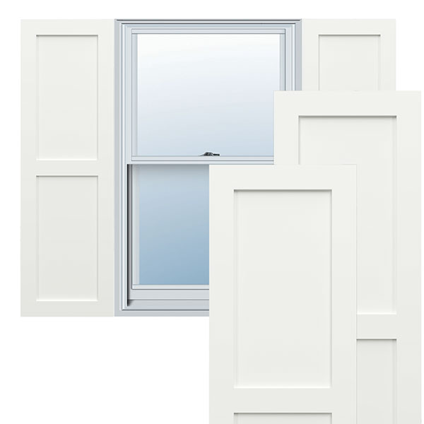 Ekena Millwork - TFP101FP - True Fit PVC Two Equal Flat Panel Shutters (Per Pair - Hardware Not Included)