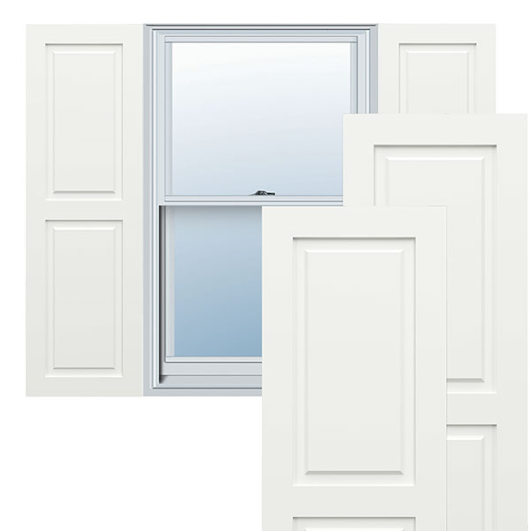 Ekena Millwork - TFP101RP - True Fit PVC, Two Equal Raised Panel Shutters (Per Pair - Hardware Not Included)