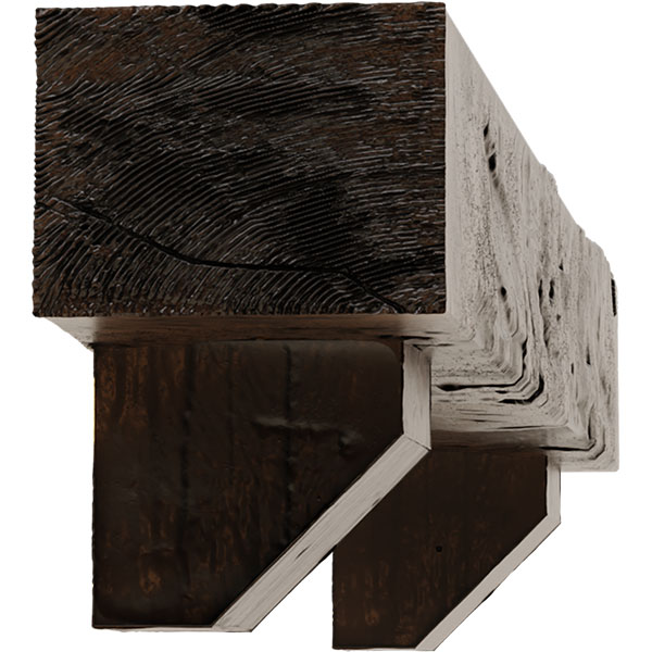 Ekena Millwork - MANUAS - Faux Wood Fireplace Mantel Kit w/ Ashford Corbels