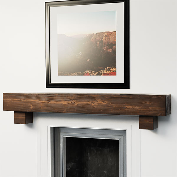 Ekena Millwork - MANUAO - Faux Wood Fireplace Mantel Kit w/ Alamo Corbels