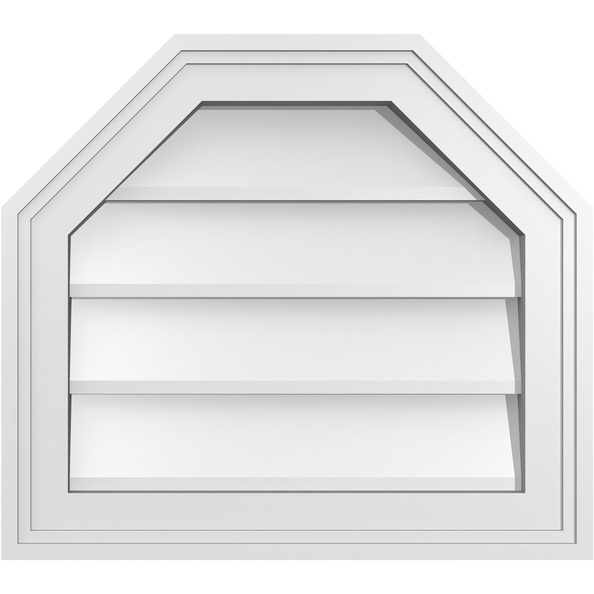 12" X 12" Surface Mount PVC Gable Vent – Non-Functional, 2" X 2" Brickmould Sill Frame, Paintable, Durable Exterior Accent For Home