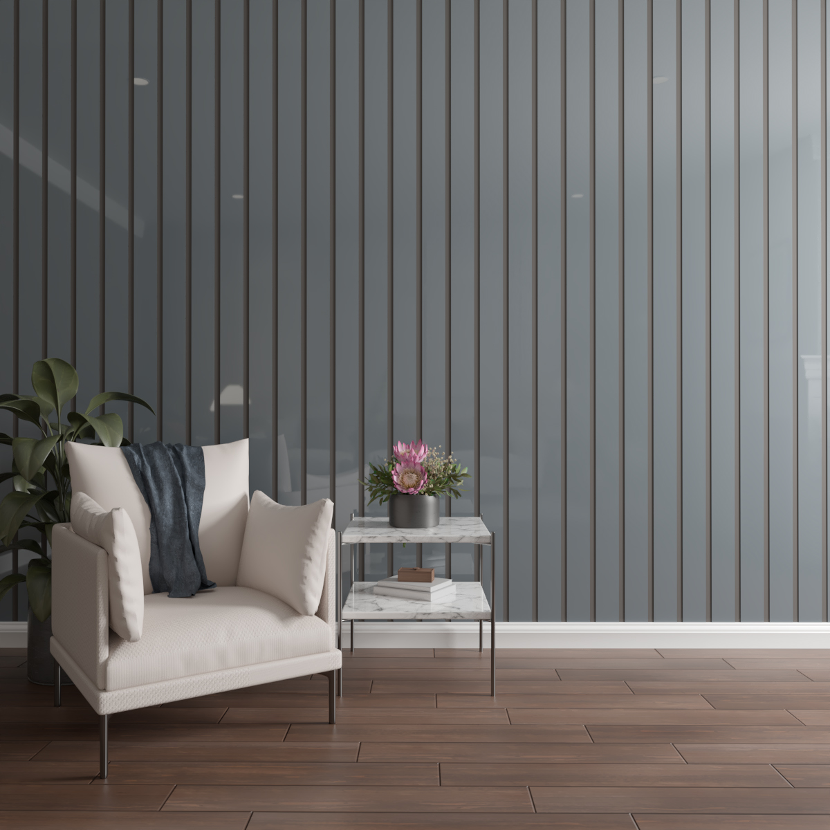 SWA55X94X0125DG Designer Series Adjustable Acrylic Slat Wal